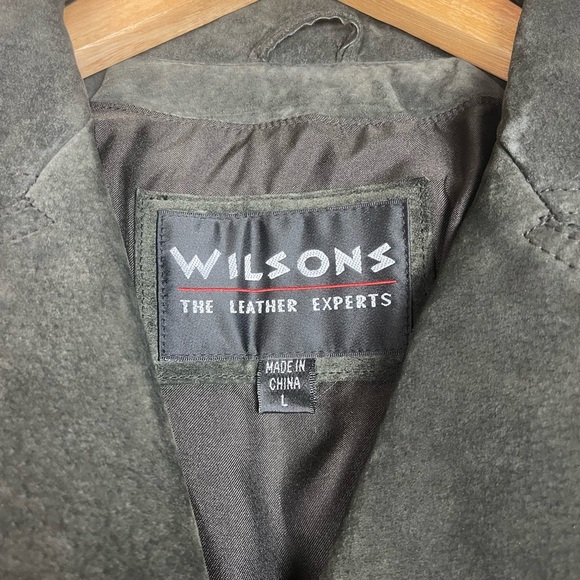 Wilsons Blazer Women’s Size L The Leather Experts Green Suede Leather Jackets - Picture 2 of 9